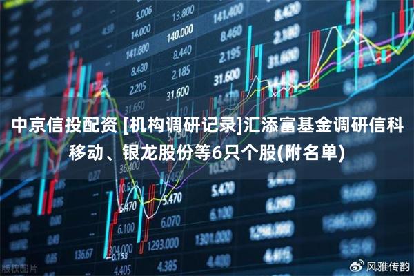 中京信投配资 [机构调研记录]汇添富基金调研信科移动、银龙股份等6只个股(附名单)